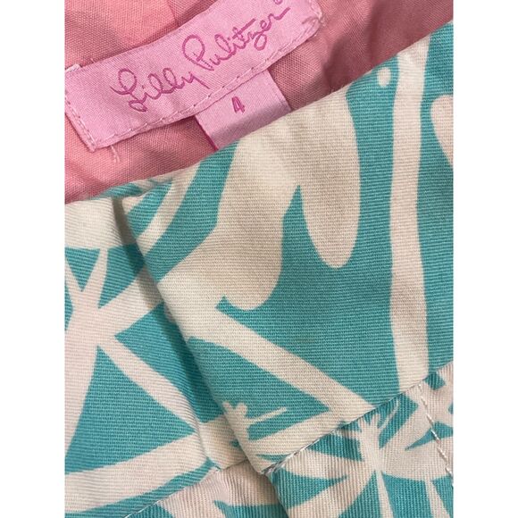~ Lilly Pulitzer Sz 4 Dragonfly Pants Aqua Blue Golf Summer Chinos Beachy Preppy - Picture 14 of 16